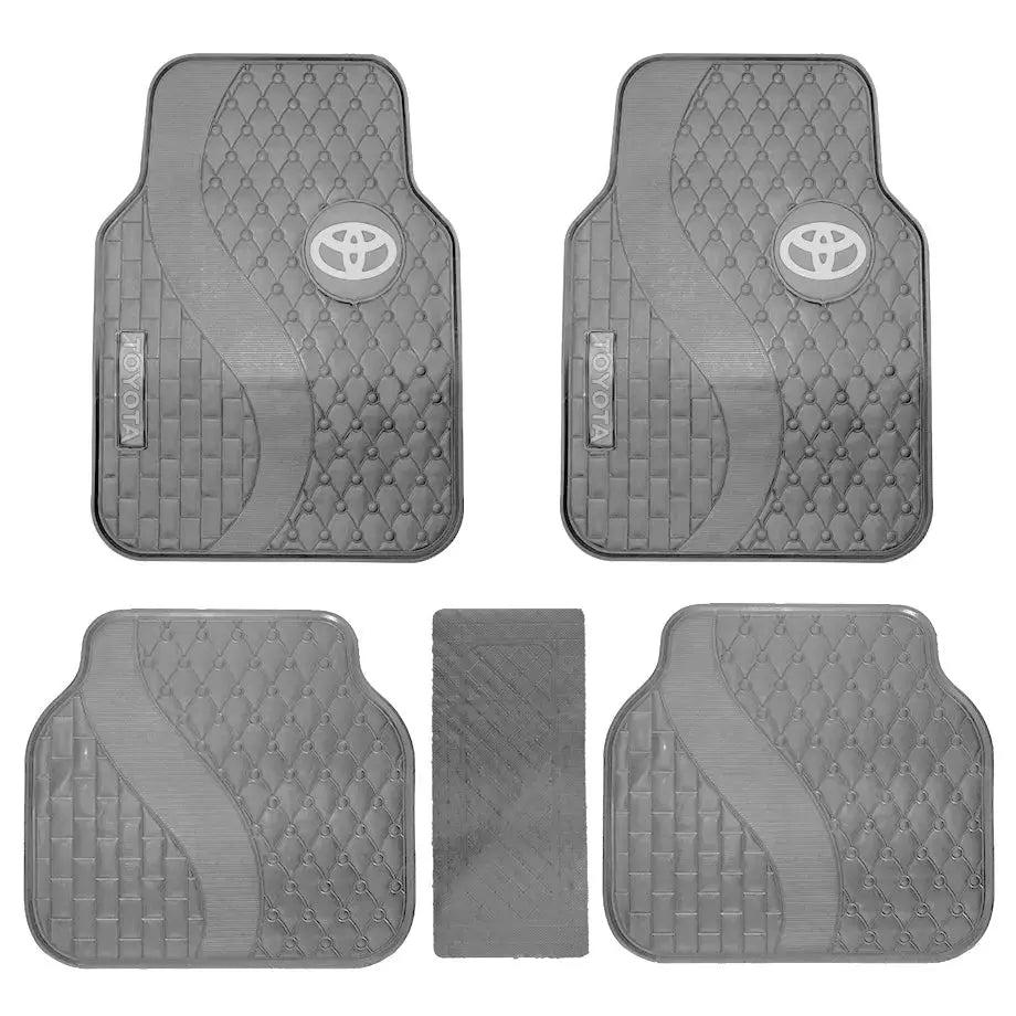 Suitable To Fit - Toyota 5-Piece Rubber Car Mats (Grey)