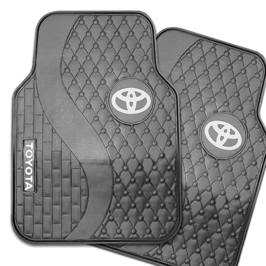 Suitable To Fit - Toyota 5-Piece Rubber Car Mats (White)