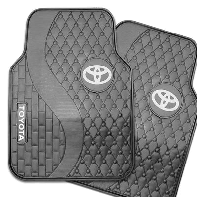 Suitable To Fit - Toyota 5-Piece Rubber Car Mats (White)