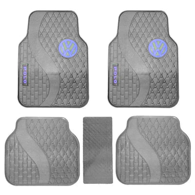 Suitable To Fit - VW Polo 5-Piece Rubber Car Mats (Blue)