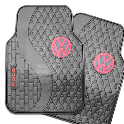 Suitable To Fit - VW Polo 5-Piece Rubber Car Mats (Red)