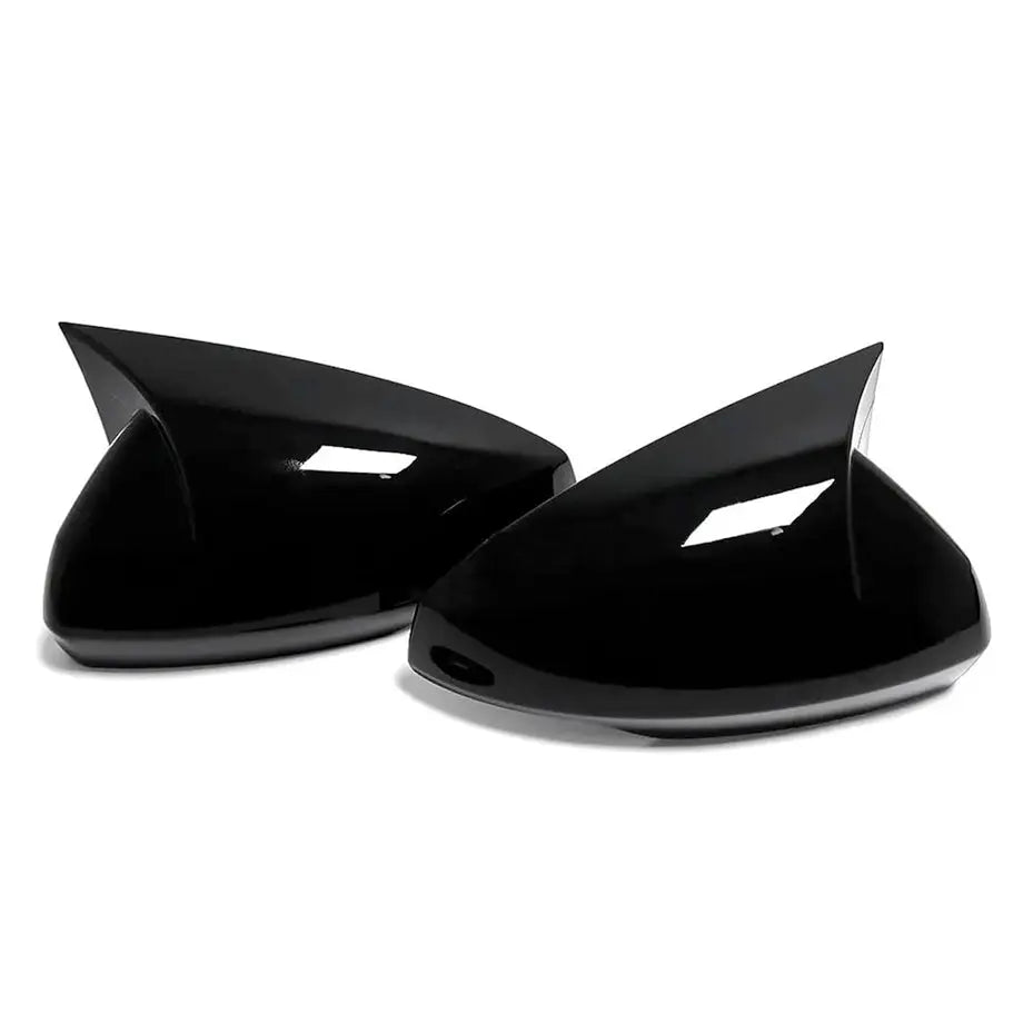 Suitable To Fit - VW Polo 8 AW (18-22) Gloss Black Wing Style Stick-On Mirror Covers