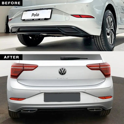 Suitable To Fit - VW Polo 8 Life (23-On) Gloss Black R-Line Style Rear Diffuser