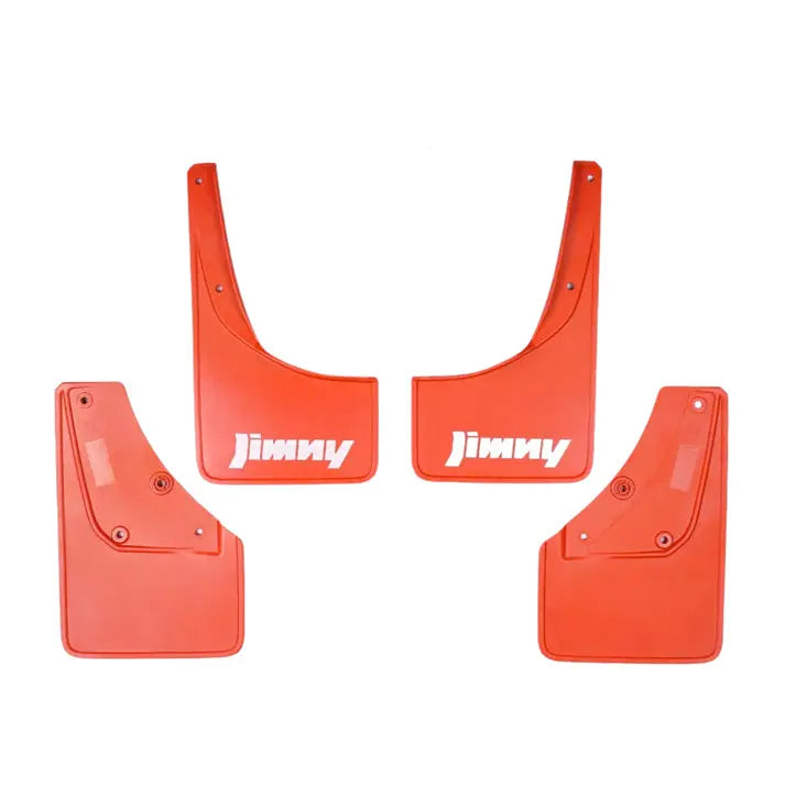 Suzuki Jimny (18-On) Plastic Red Mud Flaps With Logo (4-Piece)