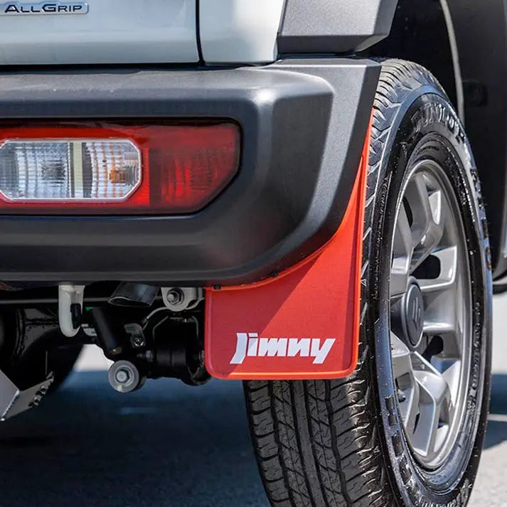 Suzuki Jimny (18-On) Plastic Red Mud Flaps With Logo (4-Piece)