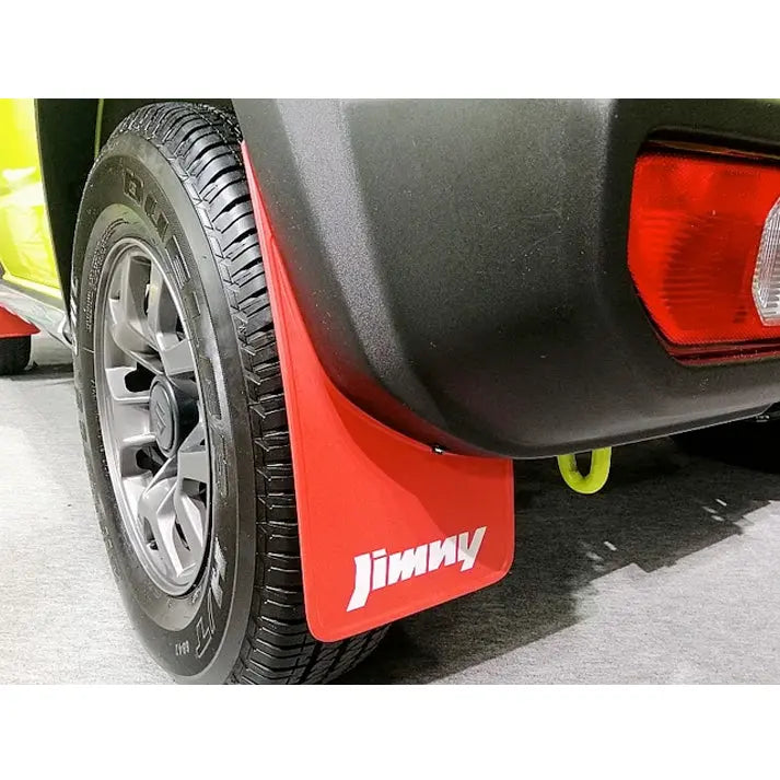 Suzuki Jimny (18-On) Plastic Red Mud Flaps With Logo (4-Piece)