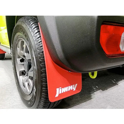 Suzuki Jimny (18-On) Plastic Red Mud Flaps With Logo (4-Piece)