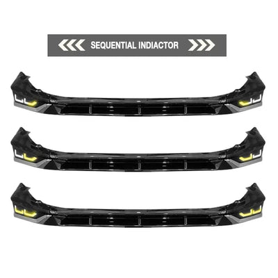 Toyota Corolla Cross (21-On) GR Sport Style 3-Piece Gloss Black DRL LED Front Spoiler