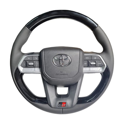 Toyota Land Cruiser LC300 GR Sport Style Piano Black Upgrade Steering Wheel
