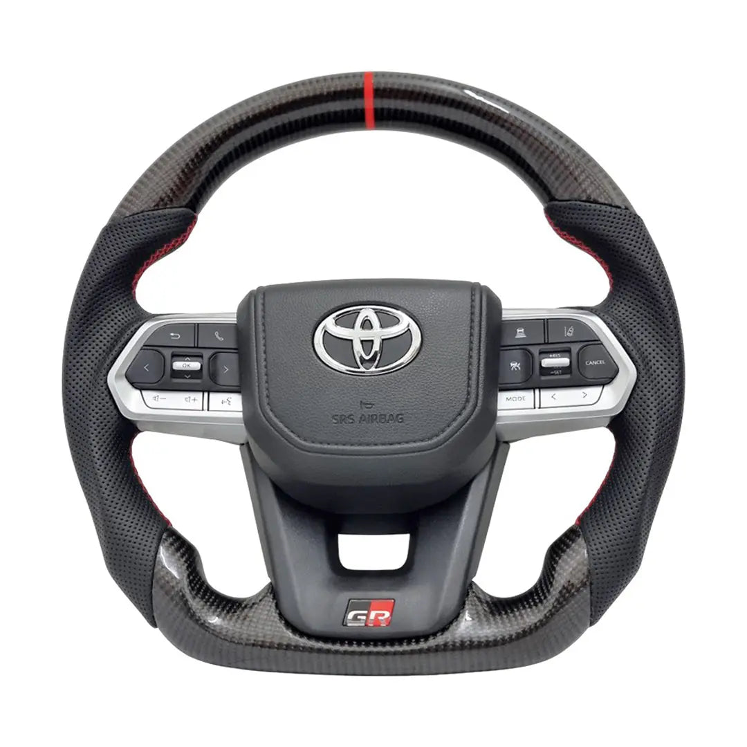 Toyota Land Cruiser LC300 GR Sport Style Genuine Carbon Fibre Upgrade Steering Wheel