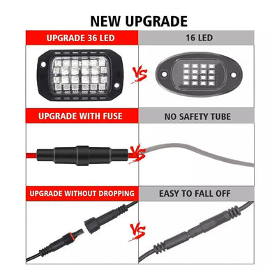 Universal 4 Pod RGB App Controlled LED Rock Lights