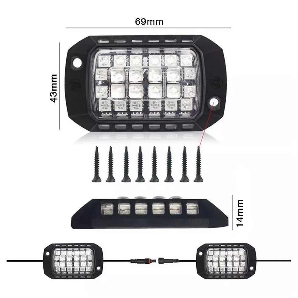 Universal 4 Pod RGB App Controlled LED Rock Lights