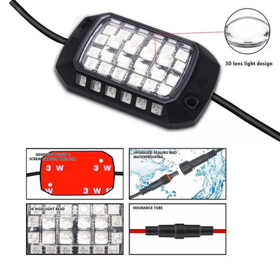 Universal 4 Pod RGB App Controlled LED Rock Lights