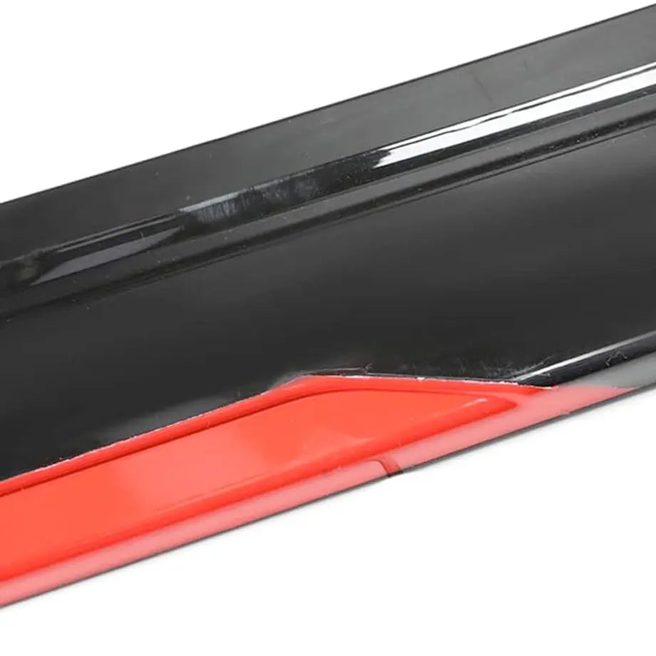 Universal 8-Piece Gloss Black With Red Trim Side Skirts Extensions