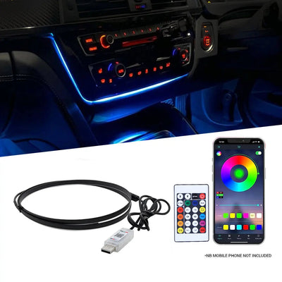 Universal USB Powered Car Interior RGB Ambient Lighting Kit - App Controlled