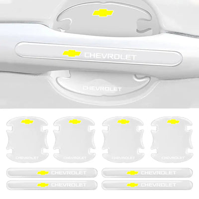 Universal Chevrolet Transparent Silicone Door Handle Cover Protector Set (8pc)