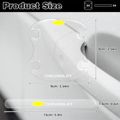Universal Chevrolet Transparent Silicone Door Handle Cover Protector Set (8pc)