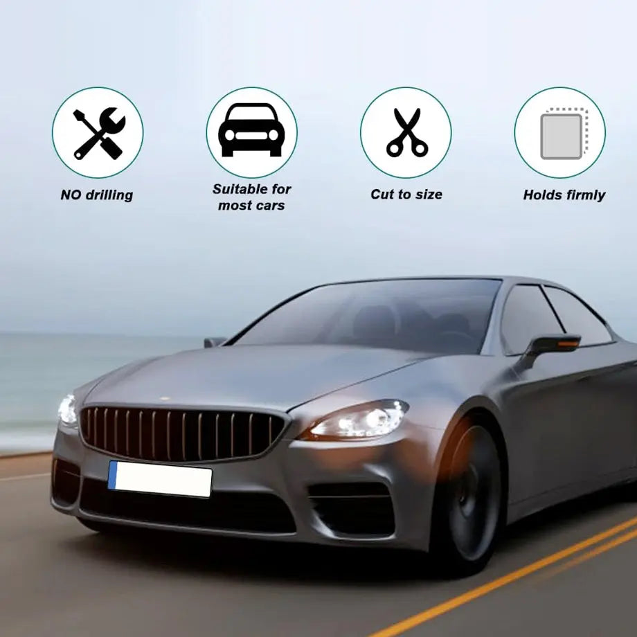 Universal Stick-On Velcro Number Plate Holder 4-Piece Set