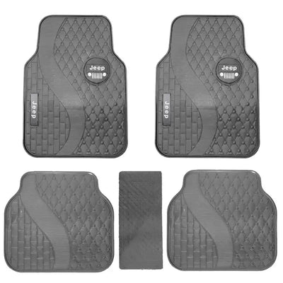 Suitable To Fit - Jeep 5-Piece Rubber Car Mats (Grey)