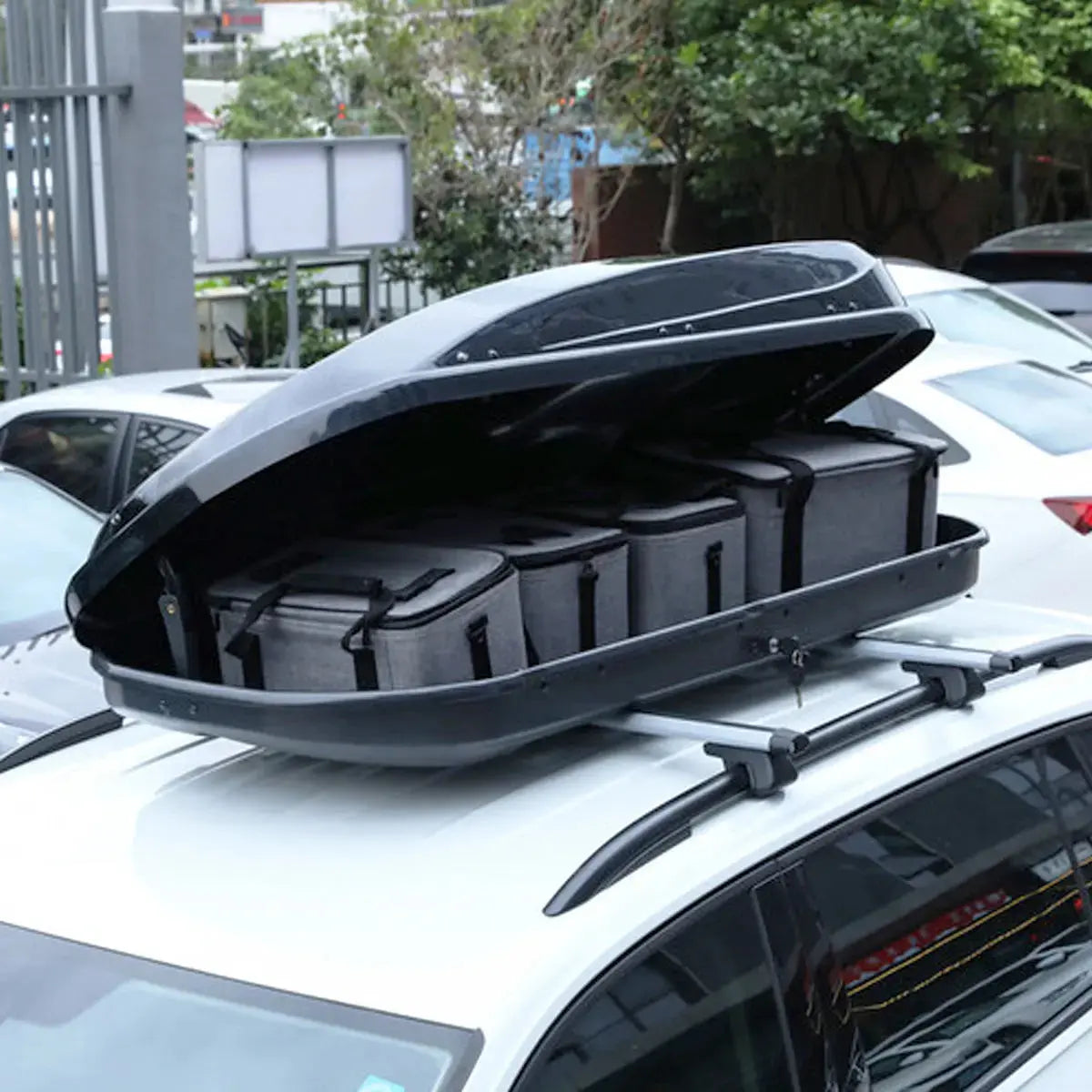 Universal Gloss Black Roof Storage Box - 420L