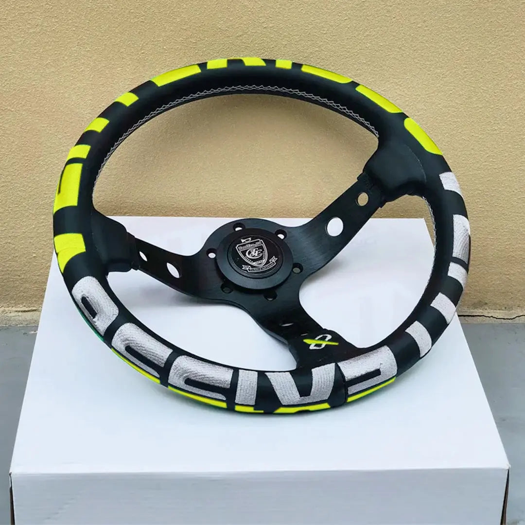 Universal JDM Aluminium Vertex Drift Style Sports Steering Wheel (320mm)