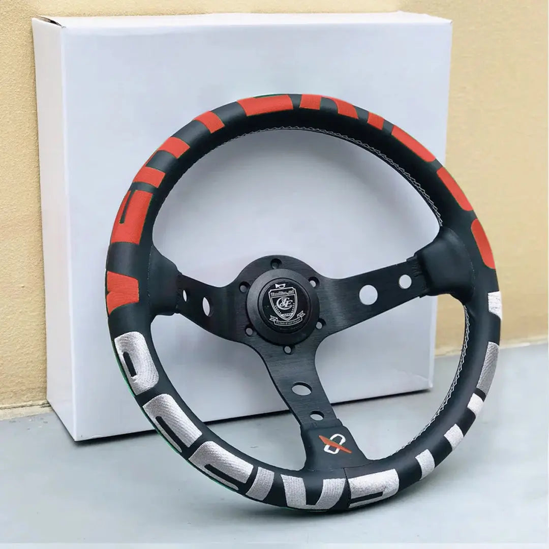 Universal JDM Aluminium Vertex Drift Style Sports Steering Wheel (320mm)