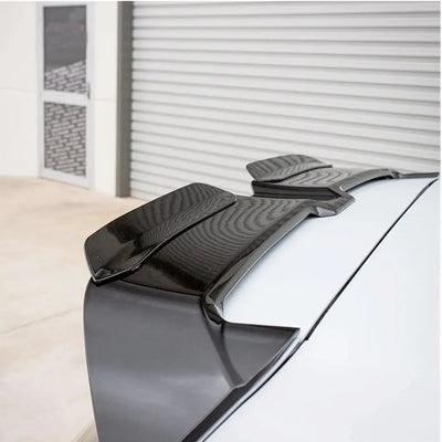 Universal Oettinger Style Gloss Black Roof Spoiler Winglet Extension - 2 Piece