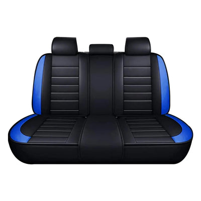 Universal Premium Luxury Car Seat Covers - Front & Rear Full Set (Black & Blue)