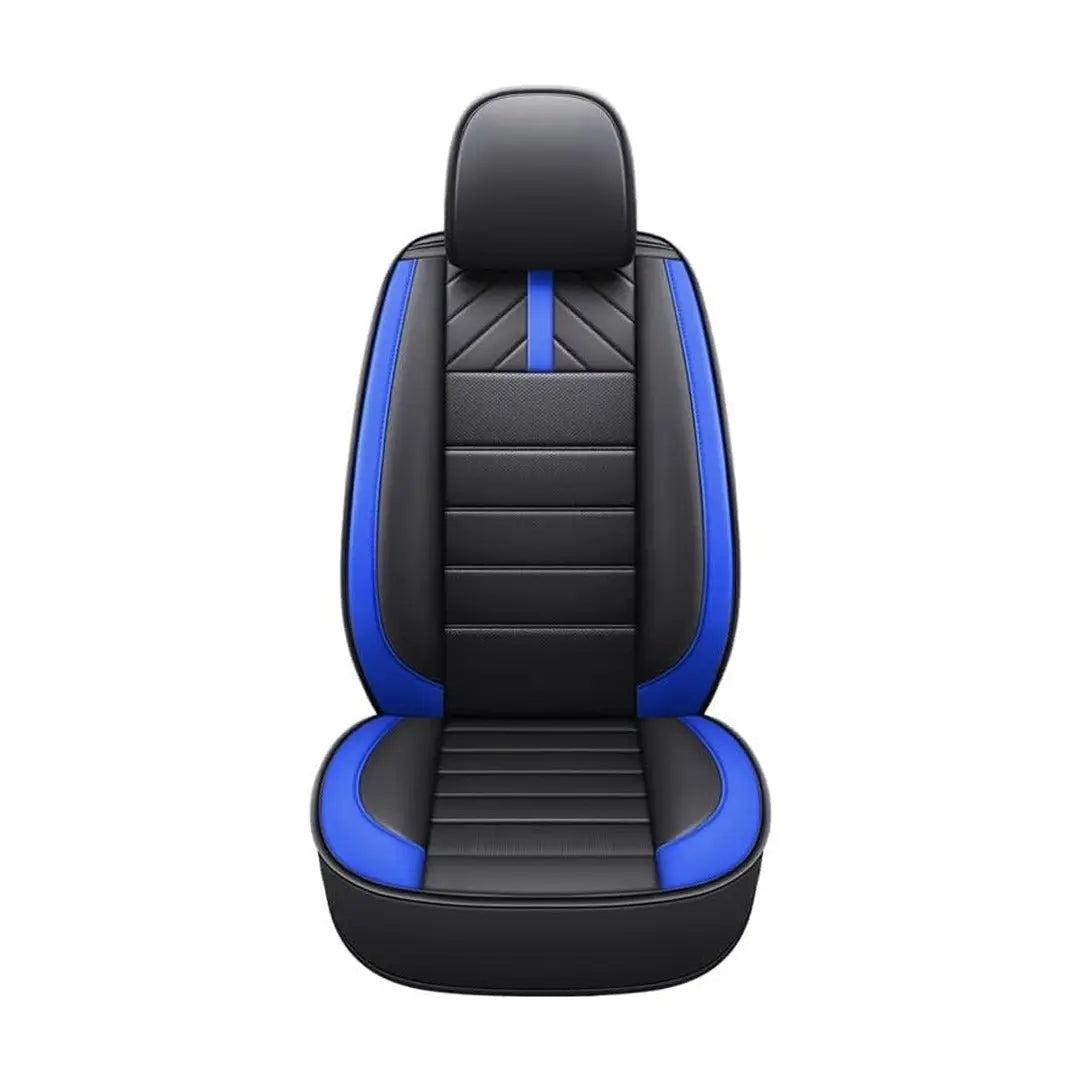 Universal Premium Luxury Car Seat Covers - Front & Rear Full Set (Black & Blue)