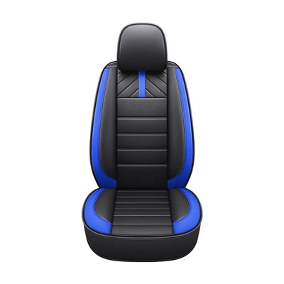 Universal Premium Luxury Car Seat Covers - Front & Rear Full Set (Black & Blue)