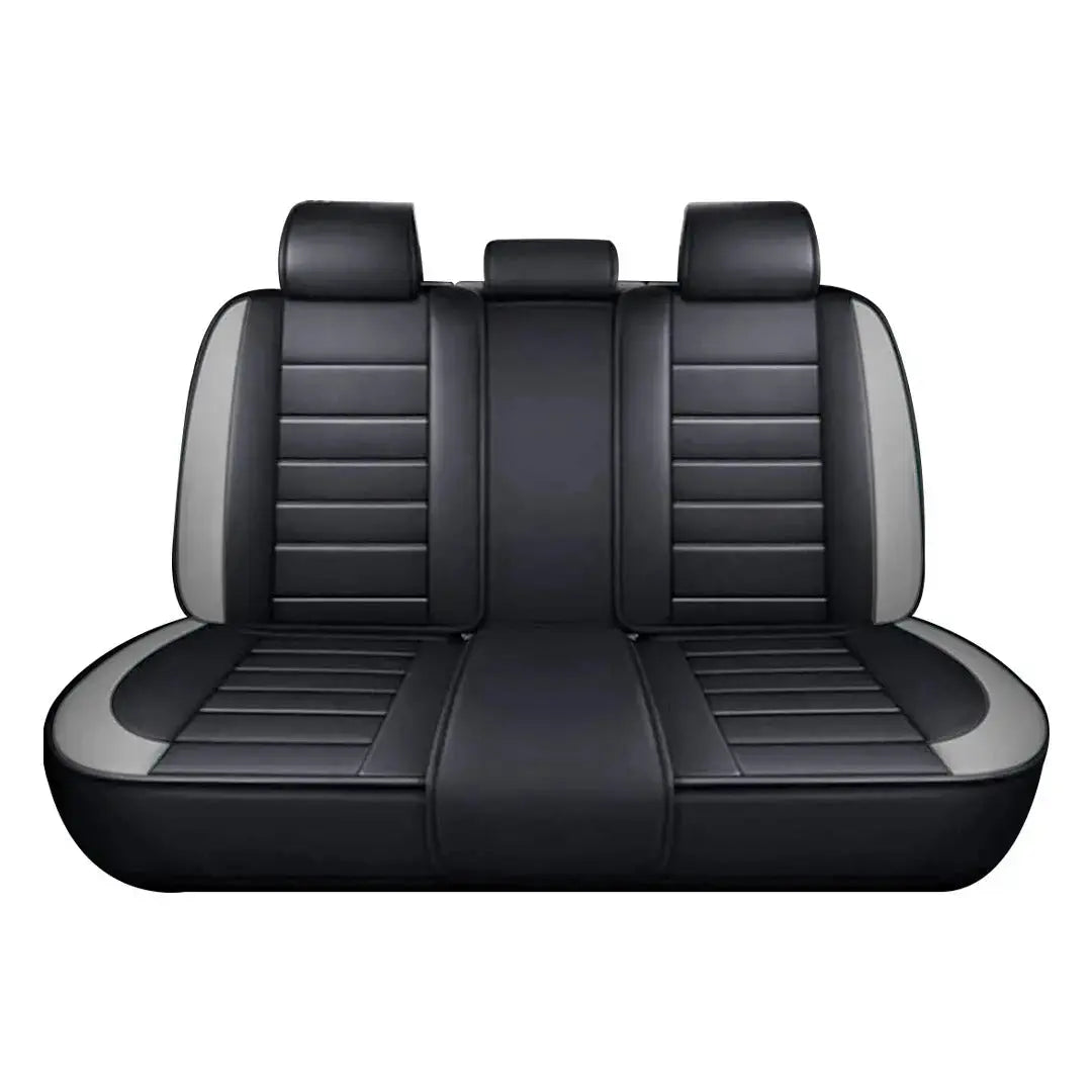 Universal Premium Luxury Car Seat Covers - Front & Rear Full Set (Black & Grey)