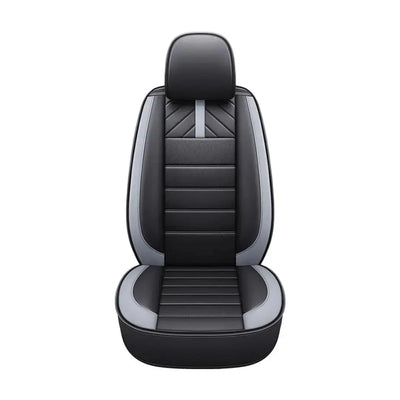 Universal Premium Luxury Car Seat Covers - Front & Rear Full Set (Black & Grey)