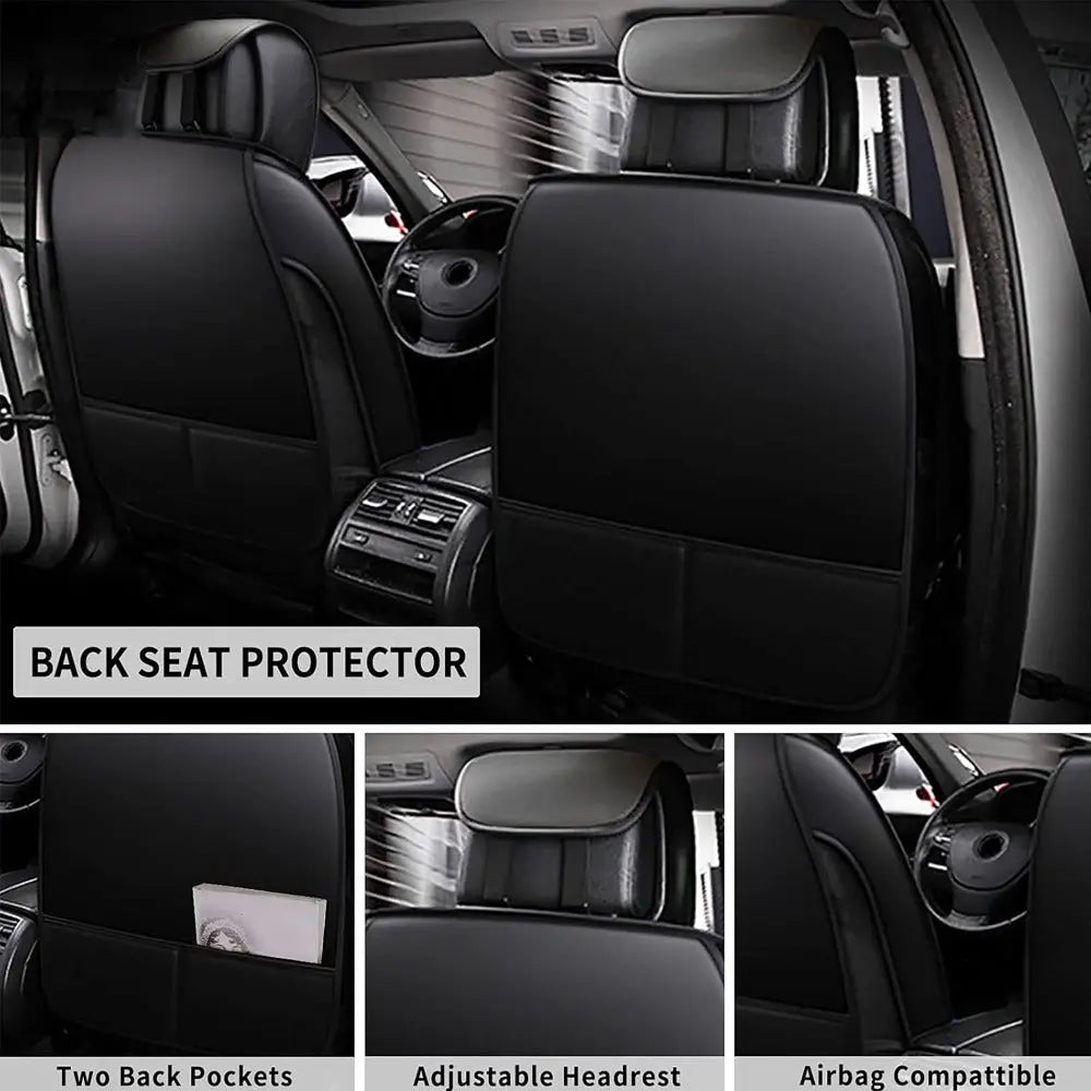 Universal Premium Luxury Car Seat Covers - Front & Rear Full Set (Black & Red)