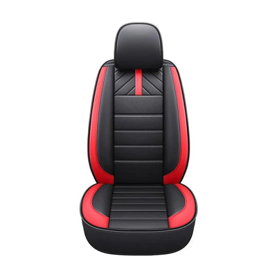 Universal Premium Luxury Car Seat Covers - Front & Rear Full Set (Black & Red)