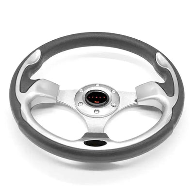 Universal Racing Style Steering Wheel - Silver