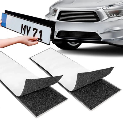 Universal Stick-On Velcro Number Plate Holder 4-Piece Set