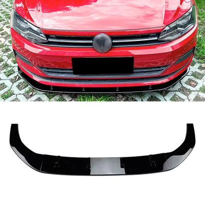 VW Polo 8 AW (18-22) 3-Piece Maxton Style Gloss Black Front Spoiler