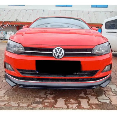 VW Polo 8 AW (18-22) ABT Style Gloss Black 3-Piece Front Spoiler