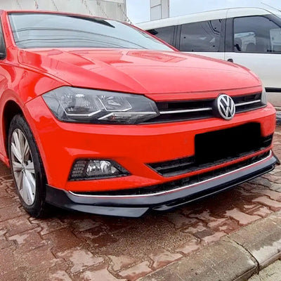 VW Polo 8 AW (18-22) ABT Style Gloss Black 3-Piece Front Spoiler
