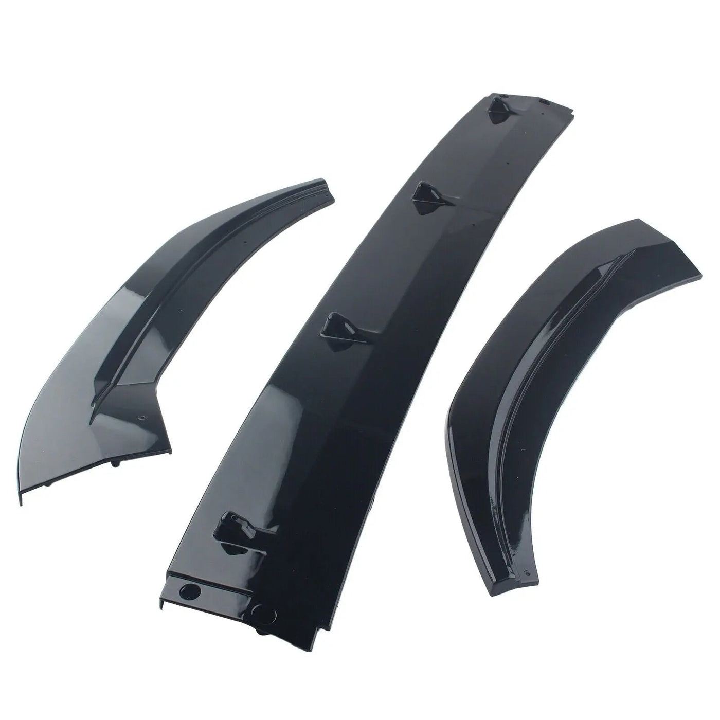 VW Polo 8 Life (23-On) 3-Piece Maxton Style Gloss Black Front Spoiler