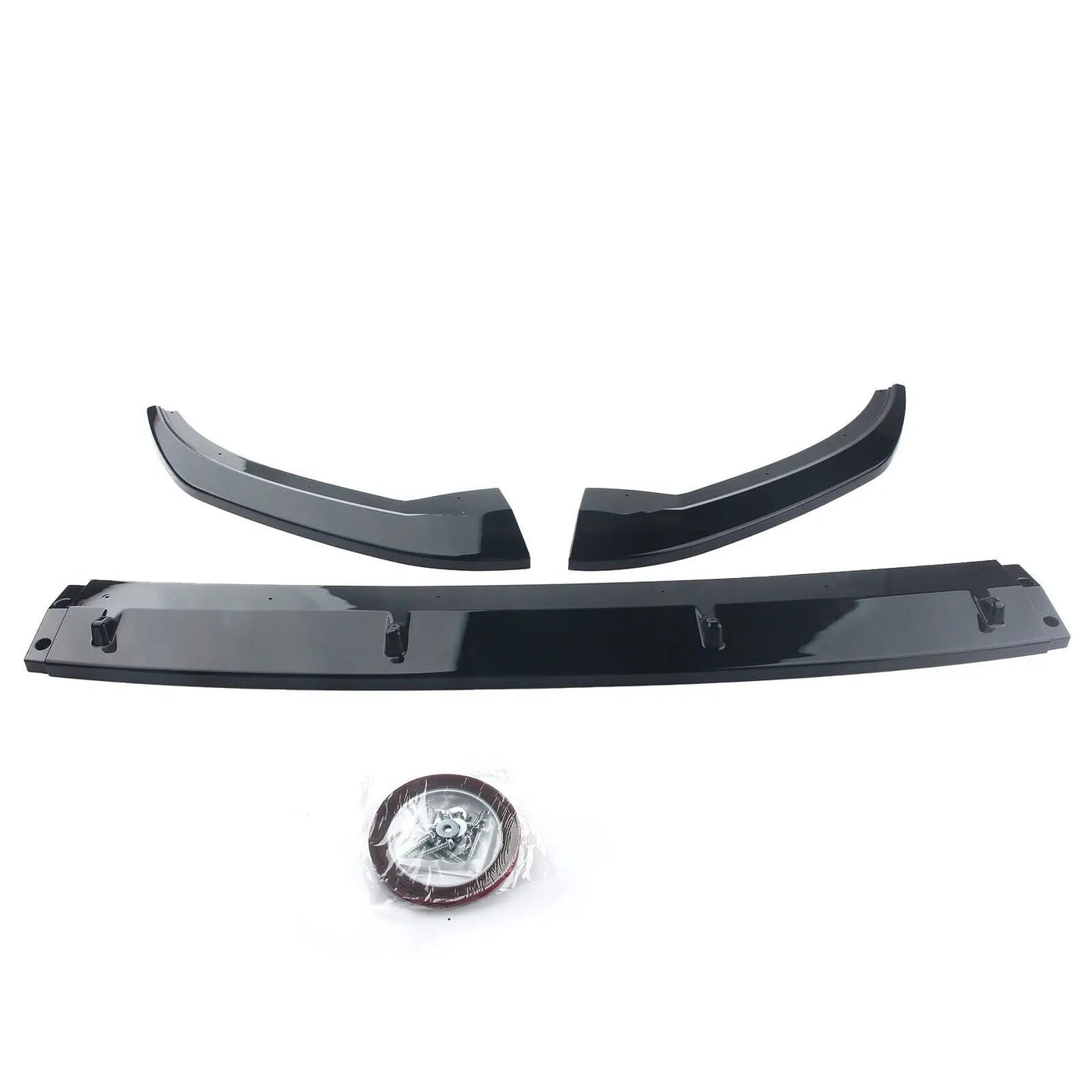 VW Polo 8 Life (23-On) 3-Piece Maxton Style Gloss Black Front Spoiler