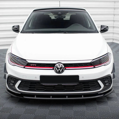 VW Polo 8 Life (23-On) 3-Piece Maxton Style Gloss Black Front Spoiler