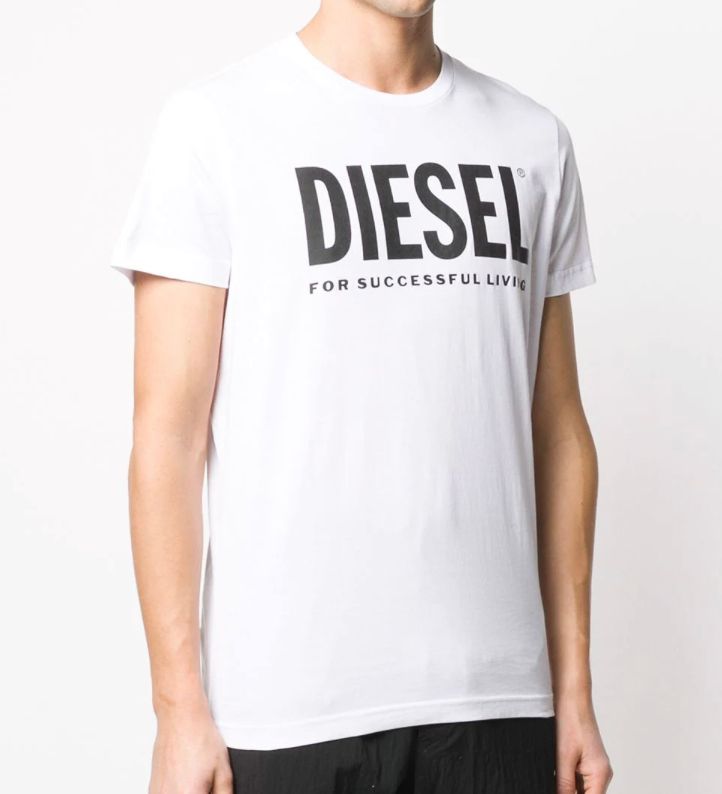 Diesel White logo-print cotton T-Shirt