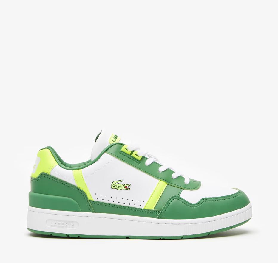 Men's Lacoste T-Clip Leather Colour Block Trainers