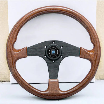 Wood Grain Look Racing Style Steering Wheel (350mm)