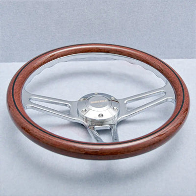 Genuine Wood Grain Racing Style Steering Wheel (350mm)