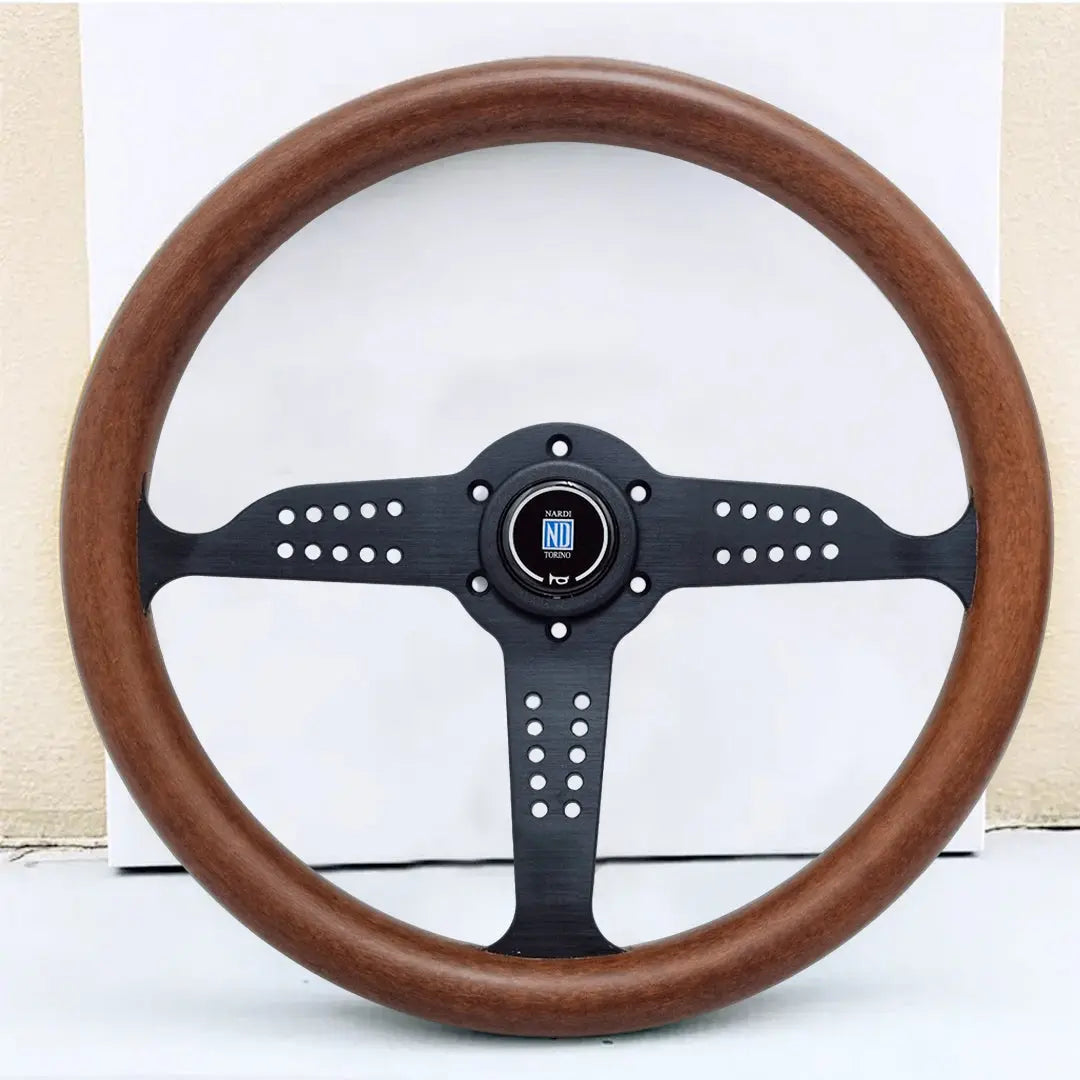 Wood Grain Look Racing Style Steering Wheel (350mm)