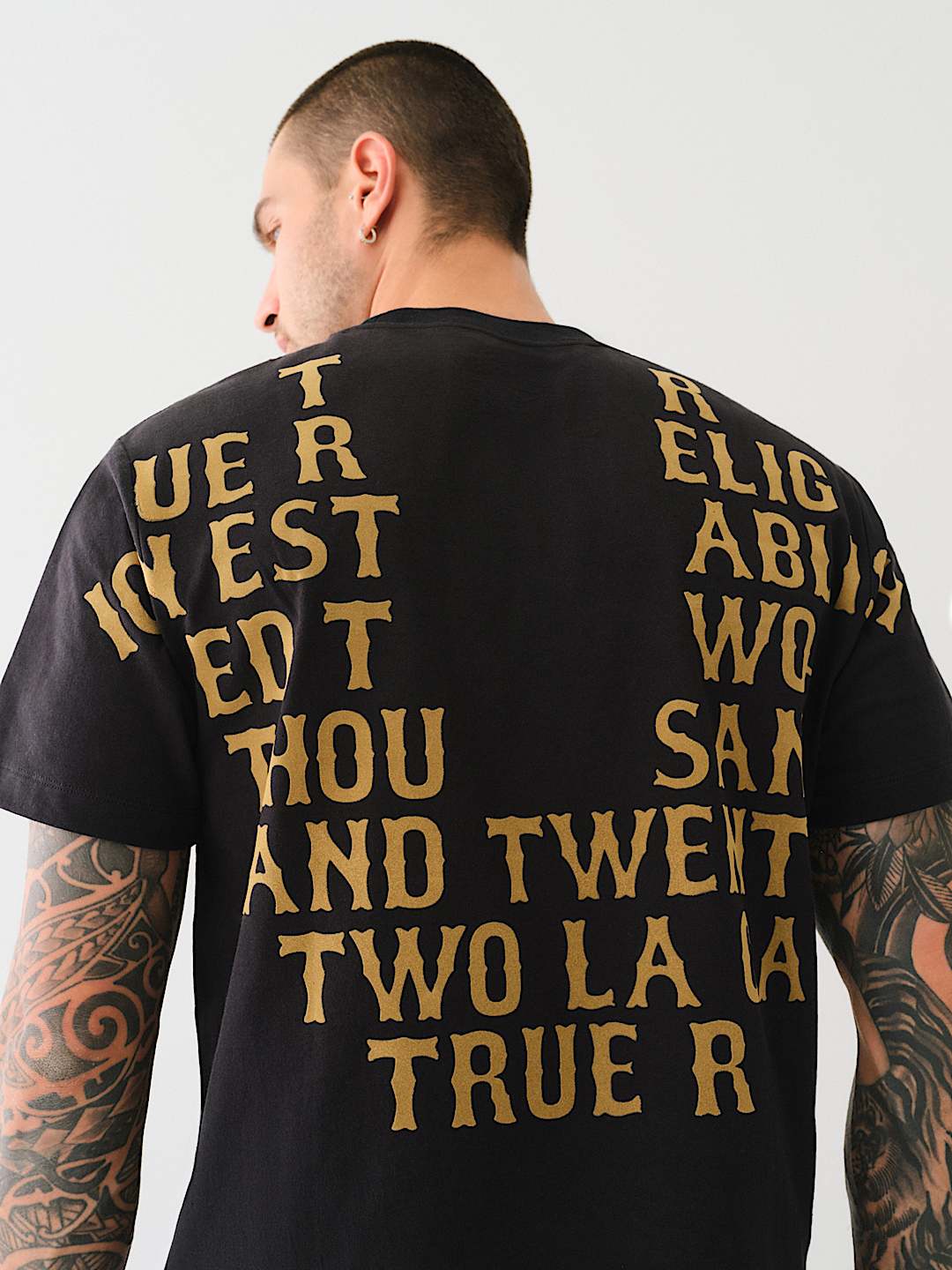 True Religion Western Flock T-Shirt Jet Black