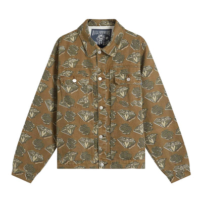 Billionaire Boys Club Jacket Diamonds & Dollars Logo Khaki