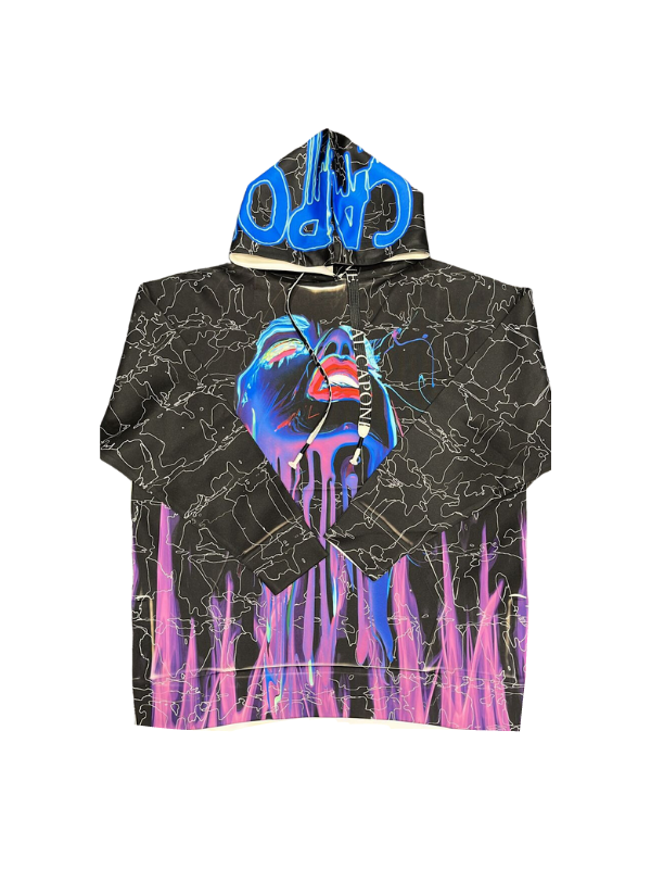 Plus Hoodie Fay Black Widow Ac Allover Print